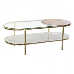 Tavolino da Caffè DKD Home Decor Glamour Dorato Metallo Marmo 116 x 50 x 43 cm