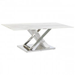 Table Basse DKD Home Decor Blanc Argenté Verre Acier 120 x 60 x 42 cm