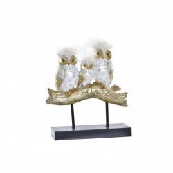 Decorative Figure DKD Home Decor Trunk 24 x 9 x 26 cm Owls Black Golden White