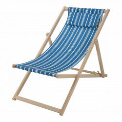 Folding Chair with Headrest Wood Cloth 97 x 56 x 85 cm