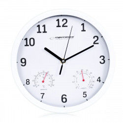Wall Clock Esperanza EHC016W White Glass Plastic 25 cm
