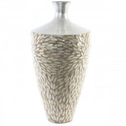 Vase DKD Home Decor Mosaic Silver Grey Mother of pearl Bamboo (25 x 25 x 50,5...