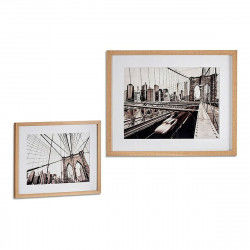 Obraz Most Buk 43 x 3 x 53 cm Drewno Brązowy Szkło
