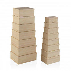 Set of Stackable Organising Boxes Versa Wood Cardboard 15 Pieces 35 x 16,5 x...
