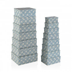 Set of Stackable Organising Boxes Versa Flowers Cardboard 15 Pieces 35 x 16,5...