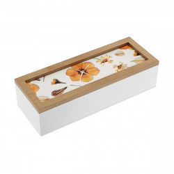 Decorative box Versa Petals MDF Wood 9 x 6 x 24 cm