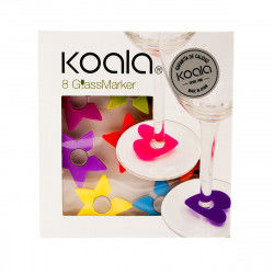 Wineglass Identifier Koala Star Plastic Multicolour 8 Pieces (12,8 x 5 x 13,7...