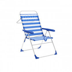 Folding Chair Marbueno Stripes Blue White 59 x 97 x 61 cm