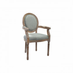 Armchair DKD Home Decor Grey Polyester Wood Rubber wood Plastic 55 x 46 x 95...