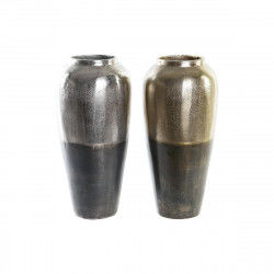 Vase DKD Home Decor 16 x 16 x 33,5 cm Aluminium To-farvet Moderne (2 enheder)