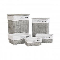 Set of Baskets DKD Home Decor Grey wicker 44 x 34 x 56 cm (5 Pieces)