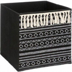 Decorative basket Five Etnic With tassles 31 x 31 x 31 cm Black Polyester...