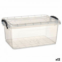 Storage Box with Lid Transparent Plastic 8,5 L 23,5 x 15,5 x 37 cm (12 Units)