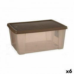 Storage Box with Lid Stefanplast Elegance Brown Plastic 29 x 17 x 39 cm (6...
