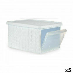 Storage Box with Lid Stefanplast Elegance Side White Plastic 29 x 21 x 39 cm...