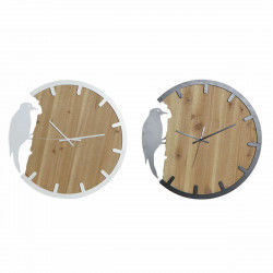 Wall Clock DKD Home Decor Black Brown White Iron Bird 50 x 4 x 50 cm MDF Wood...