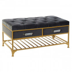 Bench DKD Home Decor 8424001851096 Grey Multicolour Golden Metal 100 x 48 x...