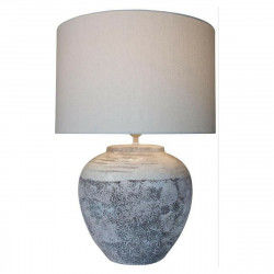 Lampe de bureau DKD Home Decor Blanc Gris Céramique Plastique Toile 50 W 220...