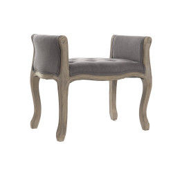 Bench DKD Home Decor Grey Natural Rubber wood 65 x 46 x 60 cm