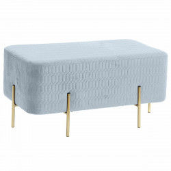 Bench DKD Home Decor   Golden Metal Polyester Sky blue Sponge (91 x 46,5 x 42...