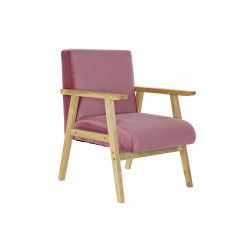 Krzesło DKD Home Decor Różowy Poliester Drewno MDF (61 x 63 x 77 cm)