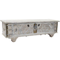 Chest DKD Home Decor 8424001858361 Paolownia wood White Brass Mango wood 146...