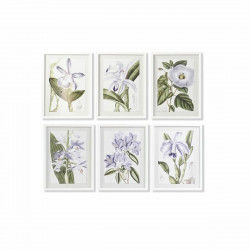 Painting DKD Home Decor 40 x 2 x 54 cm Flowers Shabby Chic (6 Pieces)