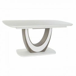 Dining Table DKD Home Decor White Brown Wood Crystal MDF Wood 160 x 90 x 76 cm