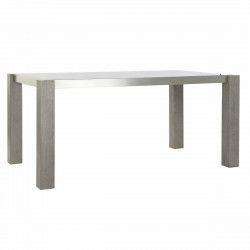 Dining Table DKD Home Decor Crystal Grey Aluminium Oak Tempered Glass (162 x...