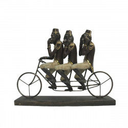 Figurine Décorative DKD Home Decor Singe Tricycle Noir Doré Métal Résine...