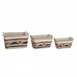 Basket set DKD Home Decor Polyester Colonial Fibre (39 x 27 x 24 cm)