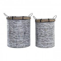 Basket set DKD Home Decor Rope Iron (52 x 42 x 58 cm)