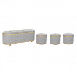 Bench DKD Home Decor   Grey Wood Polyester (120 x 45 x 43 cm)