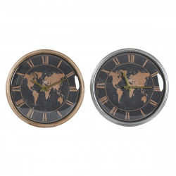 Reloj de Pared DKD Home Decor 46 x 6,5 x 46 cm Cristal Plateado Negro Dorado...