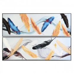 Painting DKD Home Decor Feathers 180 x 3 x 60 cm (2 Units)