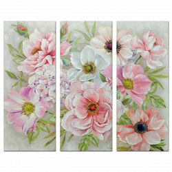 Painting DKD Home Decor Flowers 60 x 3 x 150 cm Shabby Chic (3 Pieces)