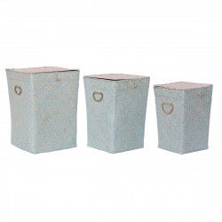 Set of Baskets DKD Home Decor Pink Celeste Boho 37 x 37 x 50 cm (3 Pieces)