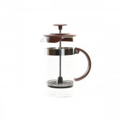 Kaffekande med stempel DKD Home Decor Brun Gennemsigtig Rustfrit stål...