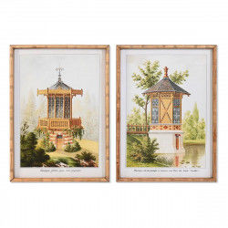 Cadre DKD Home Decor Sapin Verre Oriental 50 x 3 x 70 cm 50 x 70 x 2,8 cm (2...