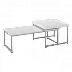 Centre Table DKD Home Decor White Silver Steel MDF Wood 110 x 48 x 45 cm