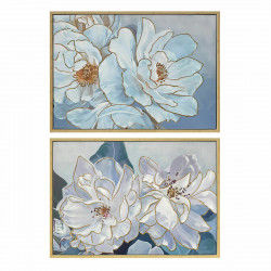 Painting DKD Home Decor 100 x 4 x 70 cm Flowers Romantic (2 Units)