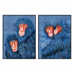 Canvas DKD Home Decor Modern Monkeys 90 x 4 x 120 cm (2 Units)