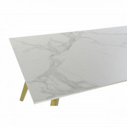 Tavolo da Pranzo DKD Home Decor Ceramica Dorato Metallo Bianco 160 x 90 x 76 cm