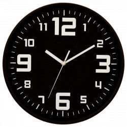 Wall Clock 5five Black polypropylene (Ø 30 cm)