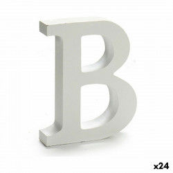 Letter B Wood White (2 x 16 x 14,5 cm) (24 Units)