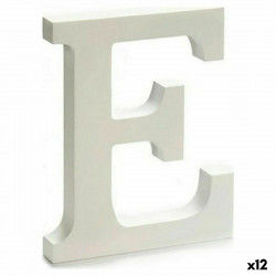 Letter E Wood White (1,8 x 21 x 17 cm) (12 Units)
