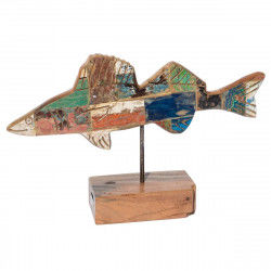 Decorative Figure Calypso Fish 51 x 11 x 28 cm Teak Multicolour