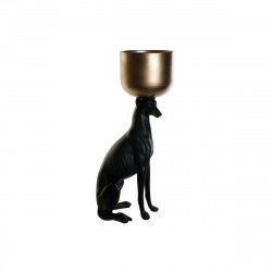 Decorative Figure DKD Home Decor 34 x 23,5 x 70,5 cm Black Golden Resin Dog