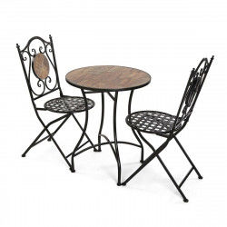 Spisebordsæt med 2 stole Versa Irida Sort 60 x 71 x 60 cm