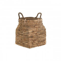 Decorative basket DKD Home Decor 8 x 28 x 60 cm Metal Natural Fibre